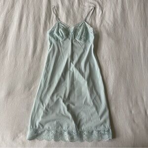 Vintage Blue Lace Slip Dress